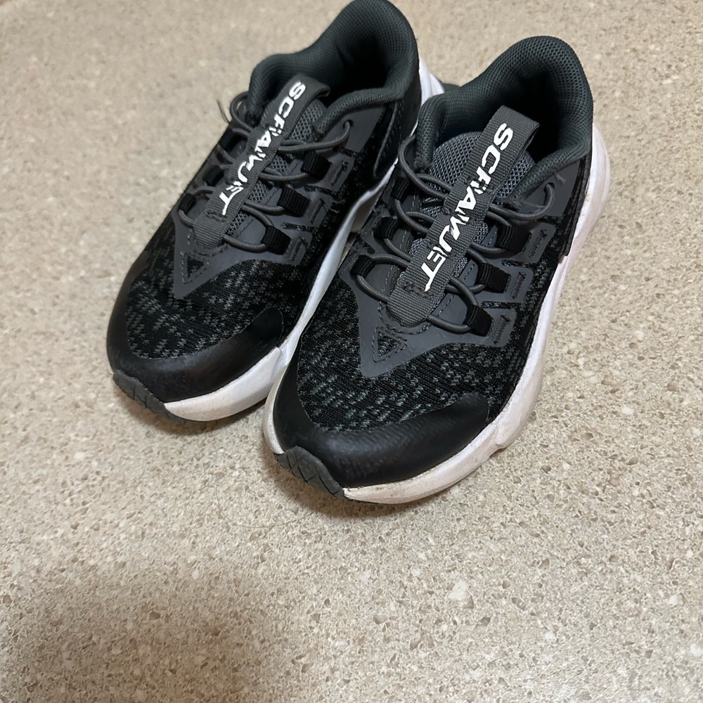 Under Armour Black and Gray Kids Sneakers